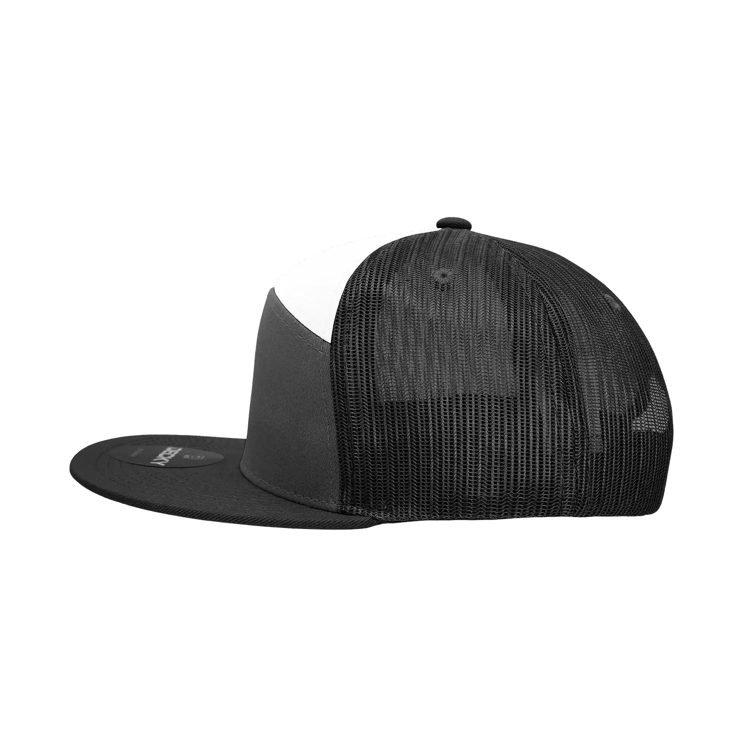 Decky 1133 7 Panel Trucker Cap - Charcoal White Black - Dark Gray White / One Size Fits Most