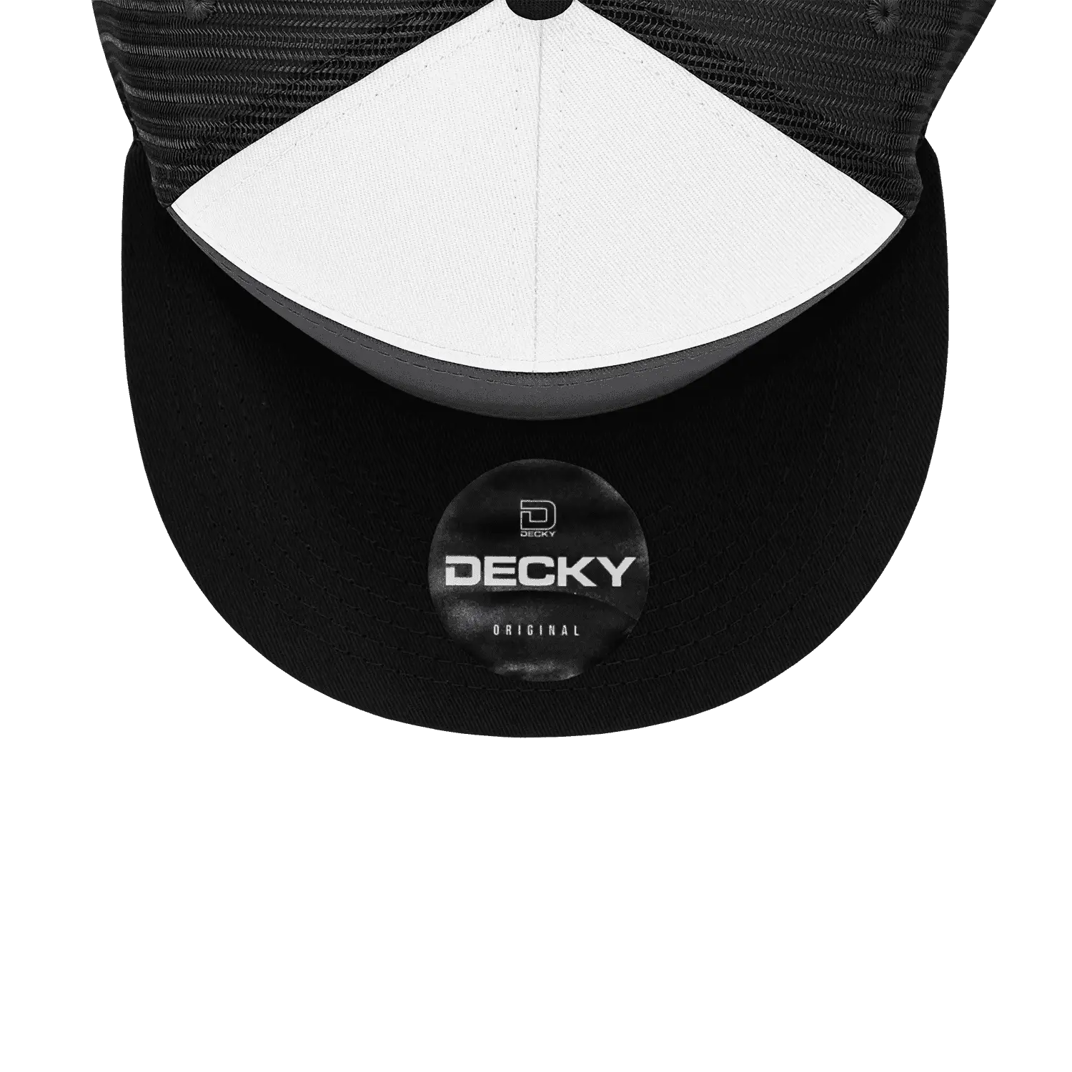 Decky 1133 7 Panel Trucker Cap - Charcoal White Black - Dark Gray White / One Size Fits Most