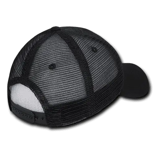 Decky 1142 Quilted Curve Trucker Cap - Black - Black / One Size Fits Most