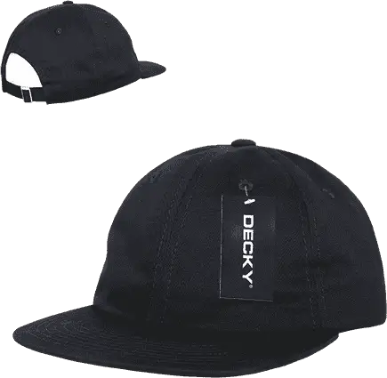 Decky 200 Relaxed Flat Bill Cotton Cap - Black - Black / One Size Fits Most