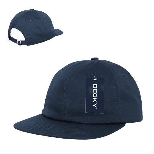 Decky 200 Relaxed Flat Bill Cotton Cap - Navy - Navy / One Size Fits Most