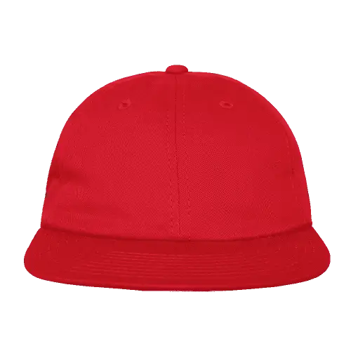 Decky 200 Relaxed Flat Bill Cotton Cap Red Red / One Size Fits Most