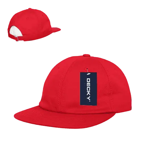 Decky 200 Relaxed Flat Bill Cotton Cap Red Red / One Size Fits Most