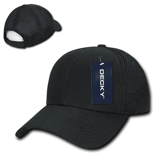 Decky 204 Low Crown Air Mesh Baseball Cap - Black Black - Black / One Size Fits Most