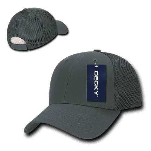 Decky 204 Low Crown Air Mesh Baseball Cap Charcoal Dark Gray / One Size Fits Most