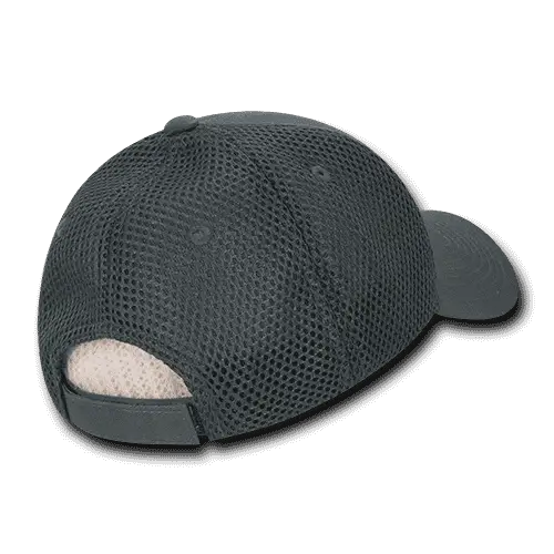 Decky 204 Low Crown Air Mesh Baseball Cap Charcoal Dark Gray / One Size Fits Most