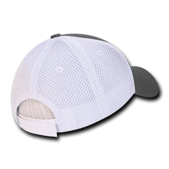 Decky 204 Low Crown Air Mesh Baseball Cap Charcoal White Dark Gray White / One Size Fits Most