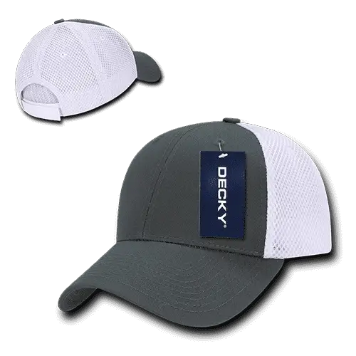 Decky 204 Low Crown Air Mesh Baseball Cap - Charcoal White - Dark Gray White / One Size Fits Most