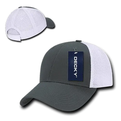 Decky 204 Low Crown Air Mesh Baseball Cap Charcoal White Dark Gray White / One Size Fits Most