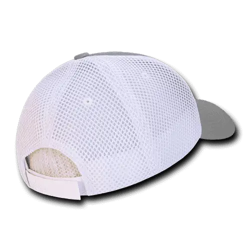 Decky 204 Low Crown Air Mesh Baseball Cap - Gray White - Gray White / One Size Fits Most