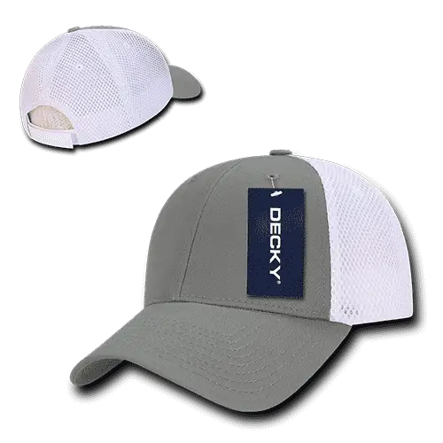 Decky 204 Low Crown Air Mesh Baseball Cap - Gray White - Gray White / One Size Fits Most