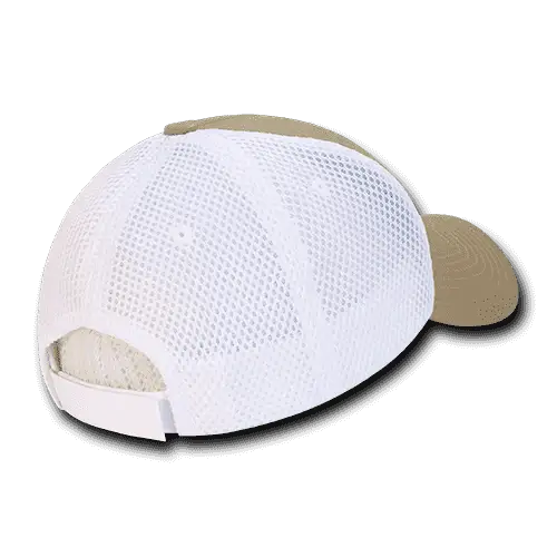 Decky 204 Low Crown Air Mesh Baseball Cap Khaki White Khaki White / One Size Fits Most