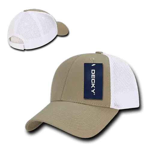 Decky 204 Low Crown Air Mesh Baseball Cap Khaki White Khaki White / One Size Fits Most