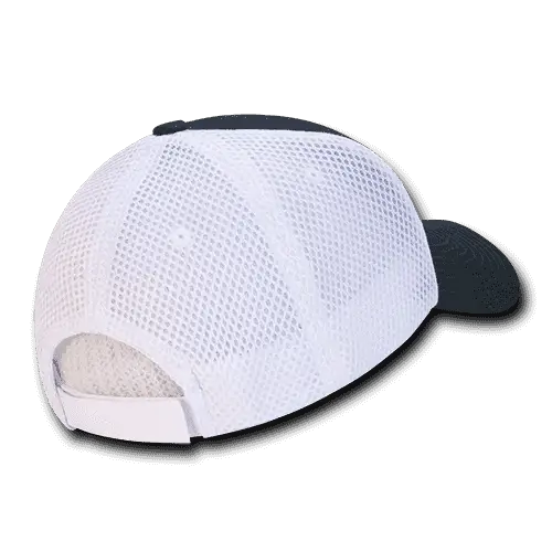 Decky 204 Low Crown Air Mesh Baseball Cap - Navy White - Navy White / One Size Fits Most