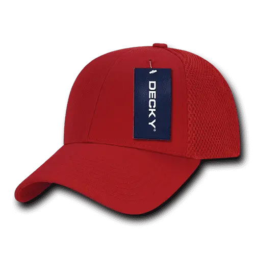 Decky 204 Low Crown Air Mesh Baseball Cap Red Red Red / One Size Fits Most