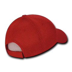 Decky 204 Low Crown Air Mesh Baseball Cap Red Red Red / One Size Fits Most