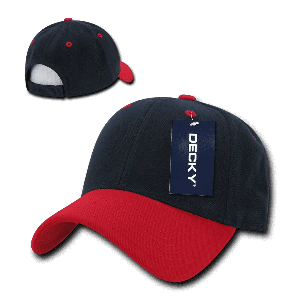 Decky 206 Low Structured Baseball Cap - Navy Red - Navy Red / One Size Fits Most