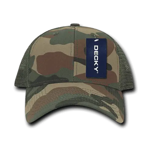 Decky 218 Structured Camo Trucker Cap - Woodland Camo - Woodland Camo / One Size Fits Most