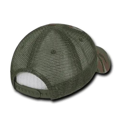 Decky 218 Structured Camo Trucker Cap - Woodland Camo - Woodland Camo / One Size Fits Most