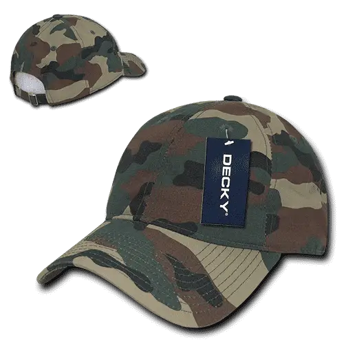 Decky 239 Low Crown Relaxed Ripstop Cap - Woodland Camo - Woodland Camo / One Size Fits Most