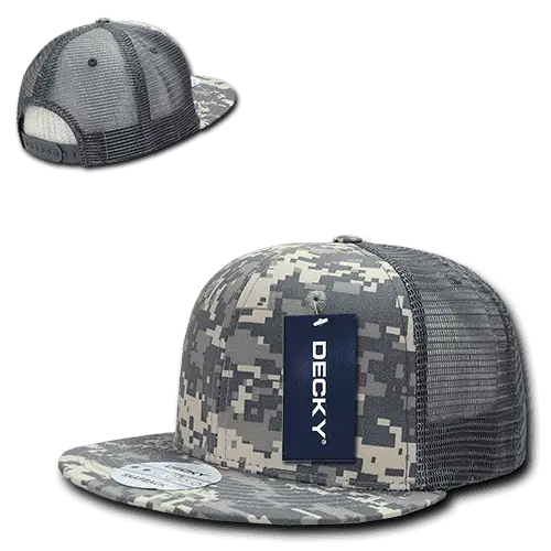 Decky 241 Ripstop Flat Bill Trucker Cap - Army Digicam - Army Digicam / One Size Fits Most