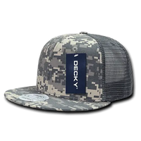Decky 241 Ripstop Flat Bill Trucker Cap - Army Digicam - Army Digicam / One Size Fits Most