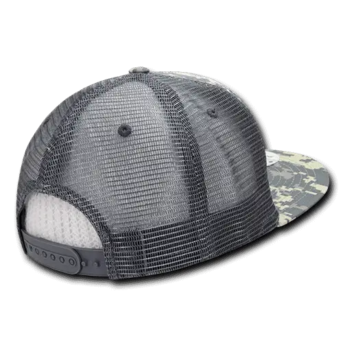 Decky 241 Ripstop Flat Bill Trucker Cap - Army Digicam - Army Digicam / One Size Fits Most