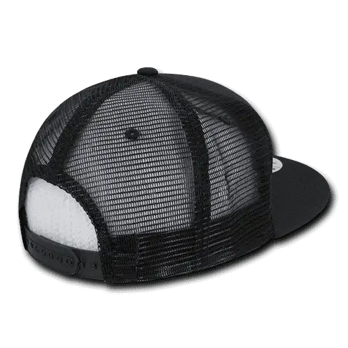 Decky 241 Ripstop Flat Bill Trucker Cap - Black - Black / One Size Fits Most