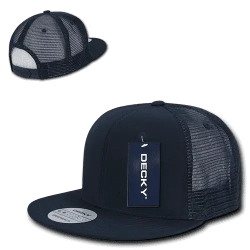 Decky 241 Ripstop Flat Bill Trucker Cap - Navy - Navy / One Size Fits Most