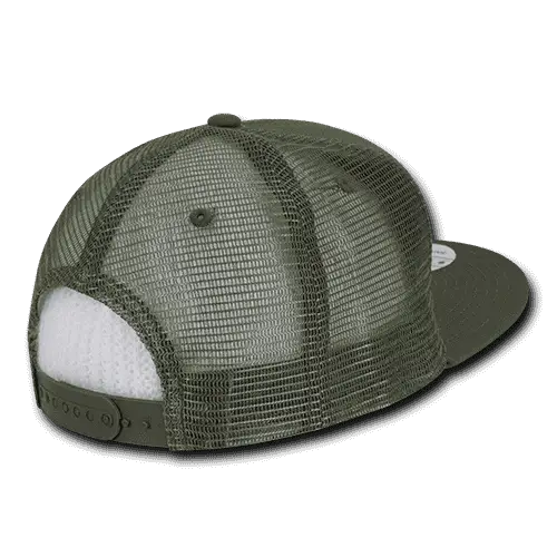 Decky 241 Ripstop Flat Bill Trucker Cap - Olive Drab - Olive / One Size Fits Most