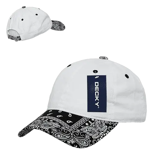 Decky 256 Bandanna Polo Cap - White Black - White Black / One Size Fits Most
