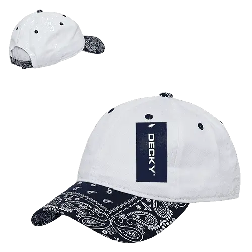 Decky 256 Bandanna Polo Cap - White Navy - White Navy / One Size Fits Most