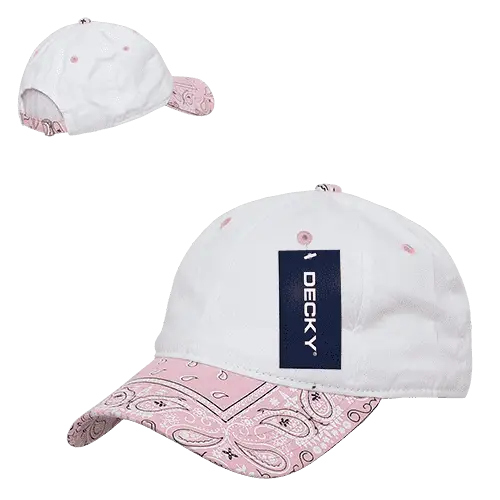 Decky 256 Bandanna Polo Cap - White Pink - White Pink / One Size Fits Most