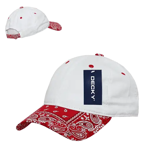 Decky 256 Bandanna Polo Cap - White Red - White Red / One Size Fits Most
