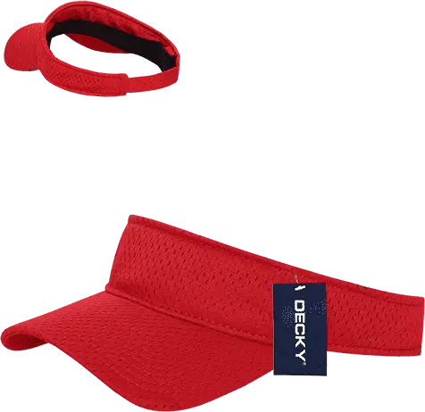 Decky 3014 Mesh Jersey Visor - Red - Red / One Size Fits Most