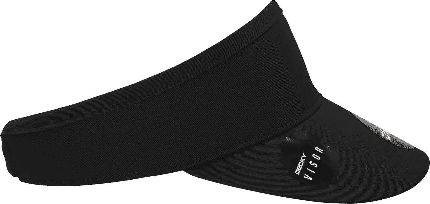 Decky 3015 High Profile Cotton Visor - Black - Black / One Size Fits Most