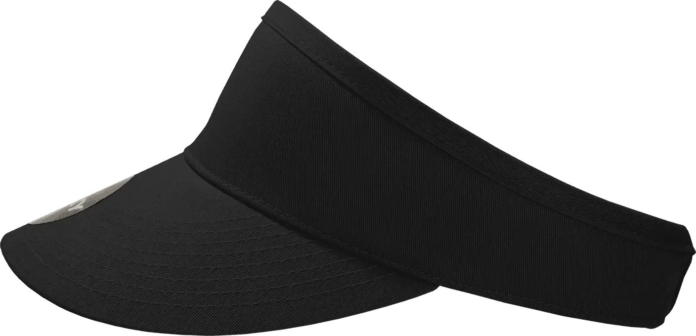 Decky 3015 High Profile Cotton Visor - Black - Black / One Size Fits Most