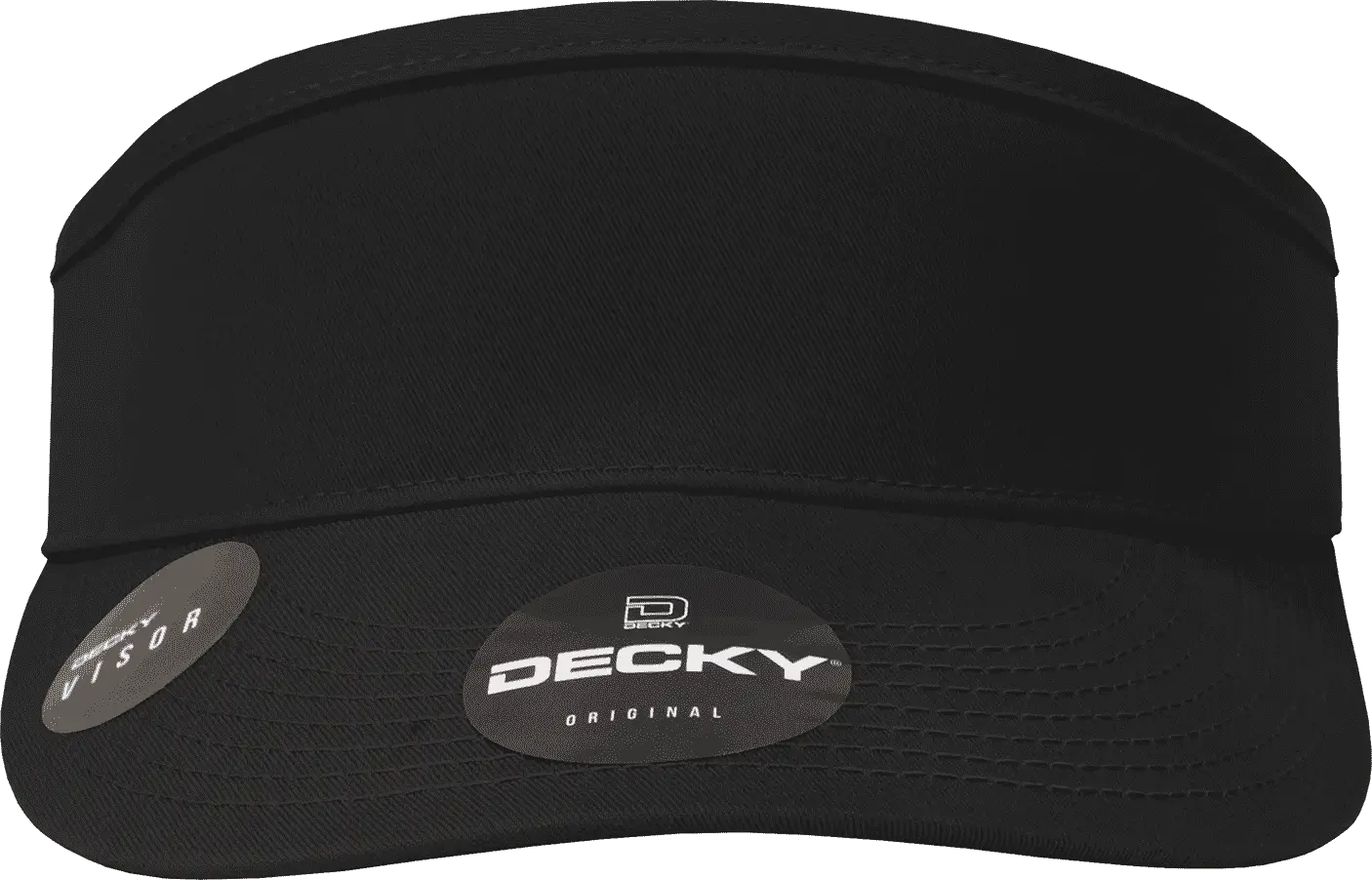 Decky 3015 High Profile Cotton Visor - Black - Black / One Size Fits Most
