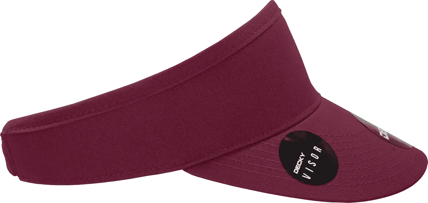 Decky 3015 High Profile Cotton Visor - Maroon - Maroon / One Size Fits Most