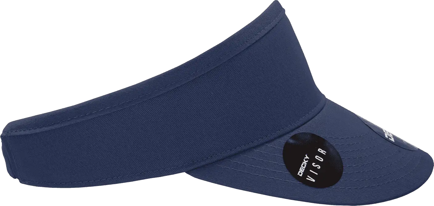 Decky 3015 High Profile Cotton Visor - Navy - Navy / One Size Fits Most