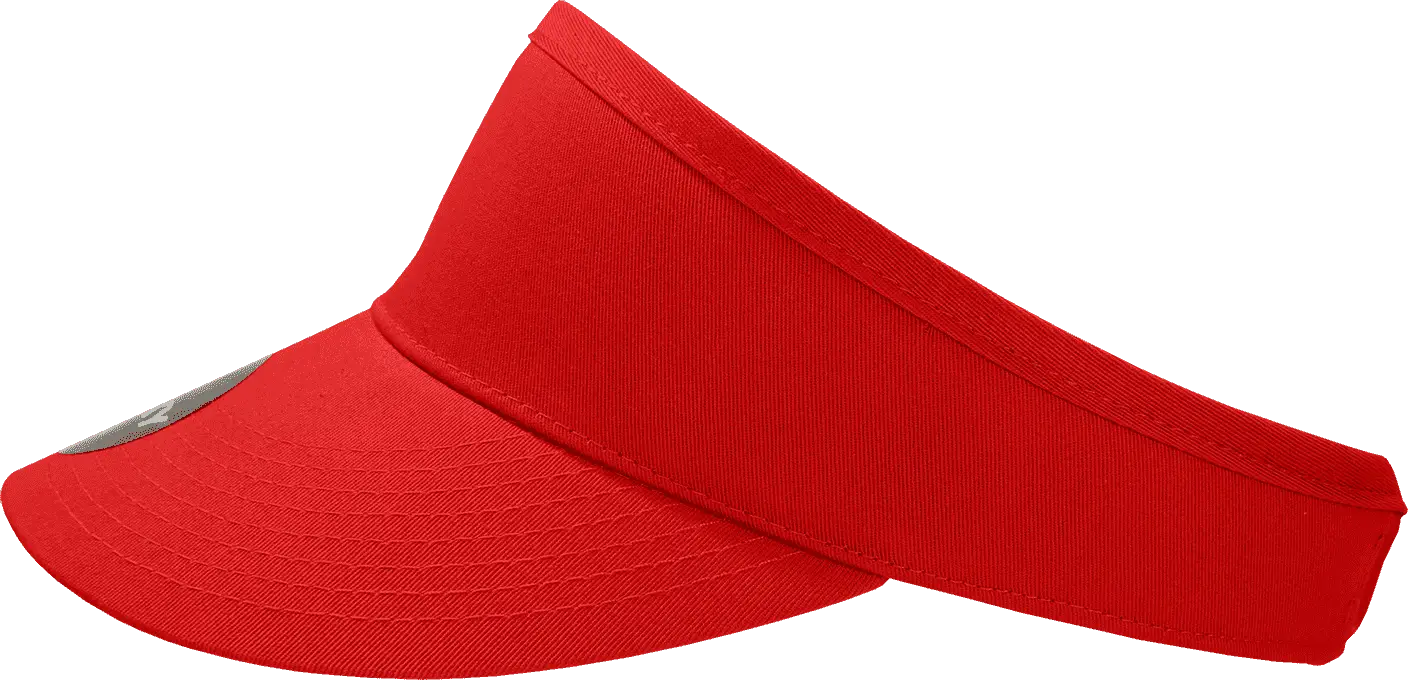 Decky 3015 High Profile Cotton Visor - Red - Red / One Size Fits Most
