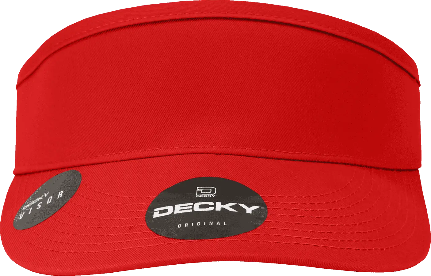Decky 3015 High Profile Cotton Visor - Red - Red / One Size Fits Most