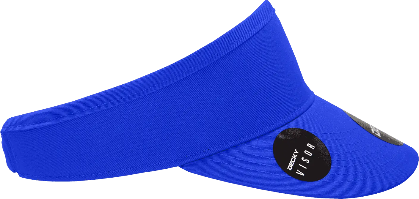 Decky 3015 High Profile Cotton Visor - Royal - Royal / One Size Fits Most