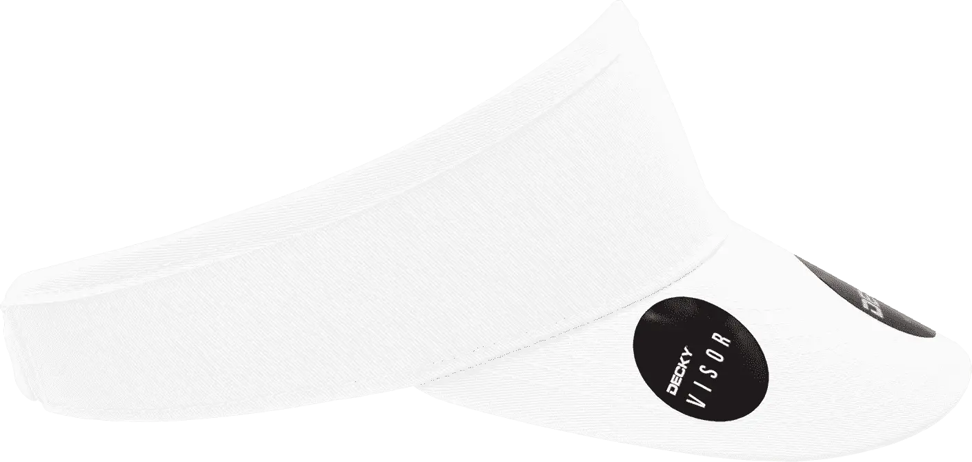 Decky 3015 High Profile Cotton Visor - White - White / One Size Fits Most