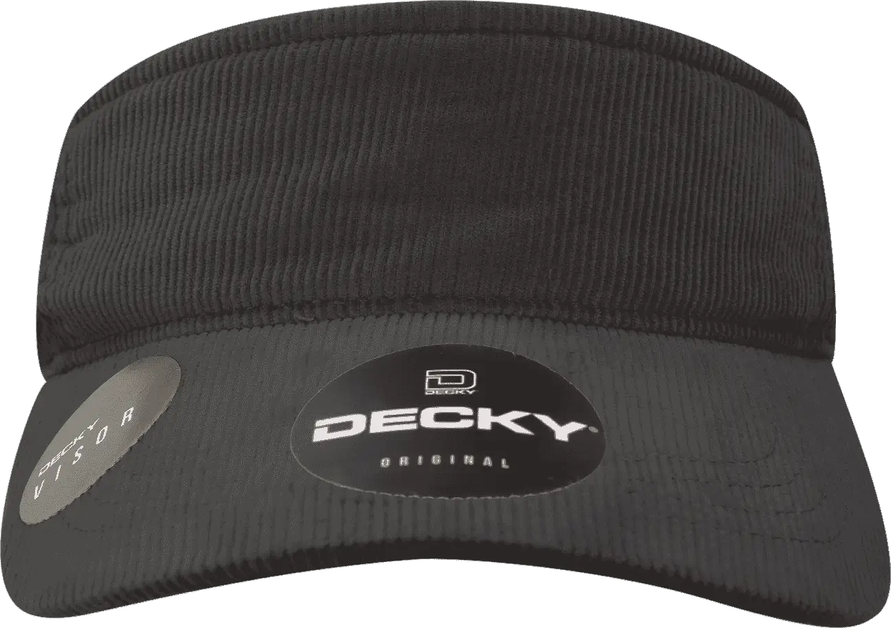 Decky 4004 Corduroy Visor - Black - Black / One Size Fits Most