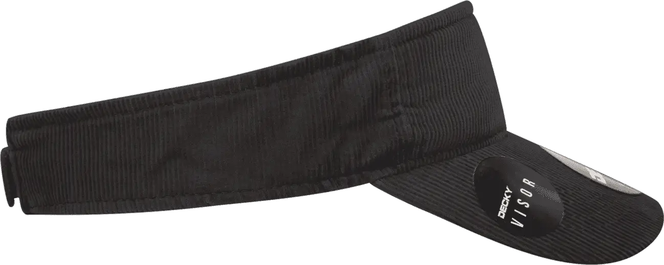 Decky 4004 Corduroy Visor - Black - Black / One Size Fits Most