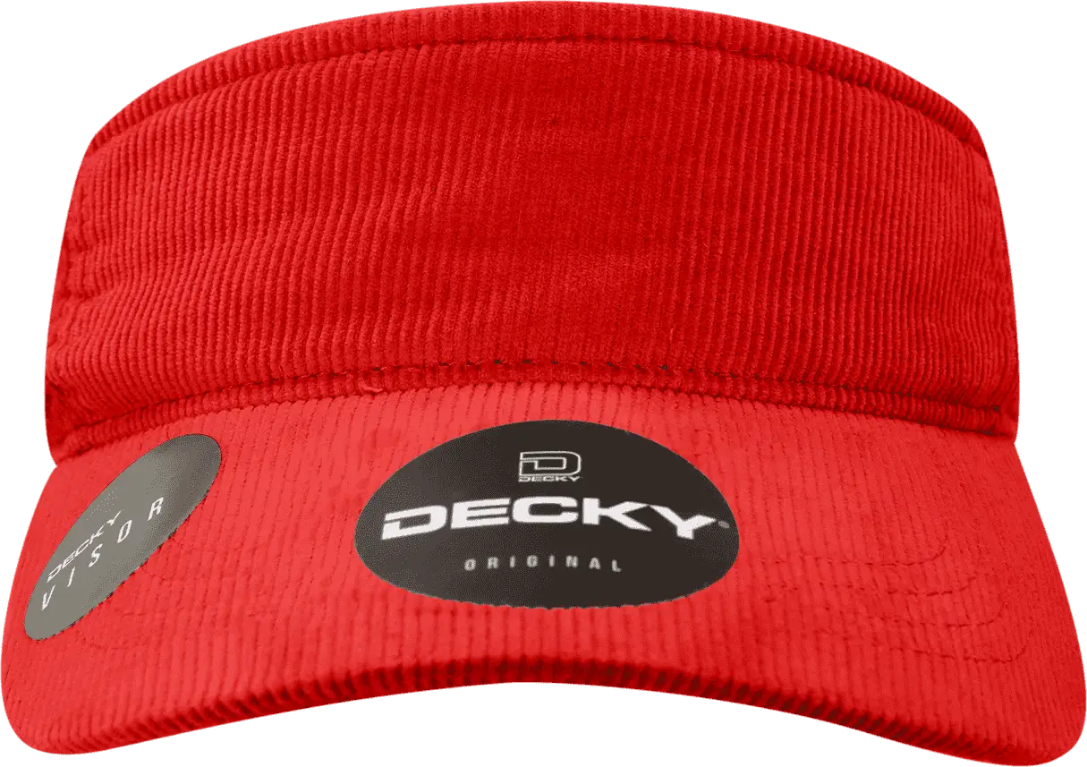 Decky 4004 Corduroy Visor - Red - Red / One Size Fits Most