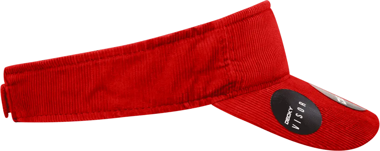 Decky 4004 Corduroy Visor - Red - Red / One Size Fits Most