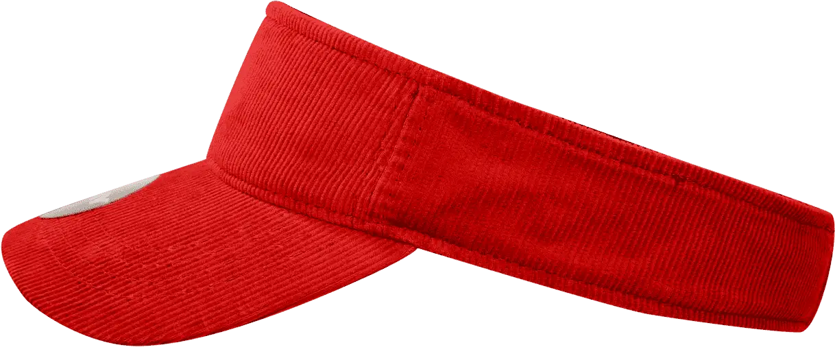 Decky 4004 Corduroy Visor - Red - Red / One Size Fits Most