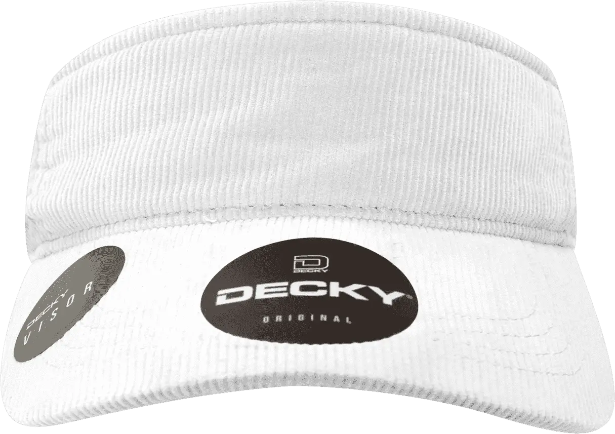 Decky 4004 Corduroy Visor - White - White / One Size Fits Most